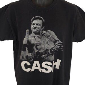 Johnny Cash T Shirt Mens Size Large Black Country Music Tee Jim Marshall